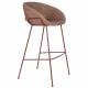 Lot de 2 Tabourets de Comptoir Design Feston Zuiver Fauteuil de Bar Rouge en Tissu 53x54,5x98,5cm