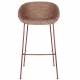 Lot de 2 Tabourets de Comptoir Design Feston Zuiver Fauteuil de Bar Rouge en Tissu 53x54,5x98,5cm