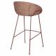 Lot de 2 Tabourets de Comptoir Design Feston Zuiver Fauteuil de Bar Rouge en Tissu 53x54,5x98,5cm