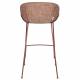 Lot de 2 Tabourets de Comptoir Design Feston Zuiver Fauteuil de Bar Rouge en Tissu 53x54,5x98,5cm
