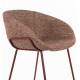 Lot de 2 Tabourets de Comptoir Design Feston Zuiver Fauteuil de Bar Rouge en Tissu 53x54,5x98,5cm