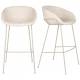 Lot de 2 Tabourets de Comptoir Design Feston Zuiver Fauteuil de Bar Beige en Tissu 53x54,5x98,5cm