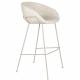 Lot de 2 Tabourets de Comptoir Design Feston Zuiver Fauteuil de Bar Beige en Tissu 53x54,5x98,5cm