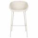 Lot de 2 Tabourets de Comptoir Design Feston Zuiver Fauteuil de Bar Beige en Tissu 53x54,5x98,5cm