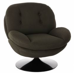 Fauteuil Mémento Hive Athezza Assise Pivotante en Polyester Kaki Mobilier Design 81x83x86cm