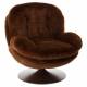 Fauteuil Memento Fausse Fourrure Chocolat Marque Athezza Loveuse Pivotante Acier 81x83x86cm