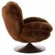 Fauteuil Memento Fausse Fourrure Chocolat Marque Athezza Loveuse Pivotante Acier 81x83x86cm