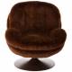 Fauteuil Memento Fausse Fourrure Chocolat Marque Athezza Loveuse Pivotante Acier 81x83x86cm