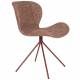 Lot de 2 Chaises Design OMG Zuiver en Tissu et Acier Rouge 51x59x79cm