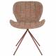 Lot de 2 Chaises Design OMG Zuiver en Tissu et Acier Rouge 51x59x79cm