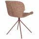 Lot de 2 Chaises Design OMG Zuiver en Tissu et Acier Rouge 51x59x79cm