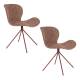 Lot de 2 Chaises Design OMG Zuiver en Tissu et Acier Rouge 51x59x79cm
