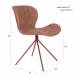 Lot de 2 Chaises Design OMG Zuiver en Tissu et Acier Rouge 51x59x79cm