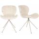 Lot de 2 Chaises Design OMG Zuiver en Tissu et Acier Beige 51x59x79cm