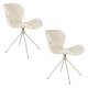 Lot de 2 Chaises Design OMG Zuiver en Tissu et Acier Beige 51x59x79cm