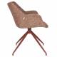 Lot de 2 Fauteuils Pivotants Doulton Vintage Rouge Zuiver Sièges Assises de Table en Tissu Chiné et Métal 61x67x80cm