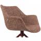 Lot de 2 Fauteuils Pivotants Doulton Vintage Rouge Zuiver Sièges Assises de Table en Tissu Chiné et Métal 61x67x80cm