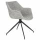 Lot de 2 Fauteuils Pivotants Doulton Vintage Gris Zuiver Sièges Assises de Table en Tissu Chiné et Métal 61x67x80cm