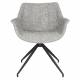 Lot de 2 Fauteuils Pivotants Doulton Vintage Gris Zuiver Sièges Assises de Table en Tissu Chiné et Métal 61x67x80cm