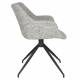 Lot de 2 Fauteuils Pivotants Doulton Vintage Gris Zuiver Sièges Assises de Table en Tissu Chiné et Métal 61x67x80cm