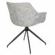 Lot de 2 Fauteuils Pivotants Doulton Vintage Gris Zuiver Sièges Assises de Table en Tissu Chiné et Métal 61x67x80cm