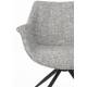 Lot de 2 Fauteuils Pivotants Doulton Vintage Gris Zuiver Sièges Assises de Table en Tissu Chiné et Métal 61x67x80cm
