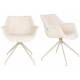 Lot de 2 Fauteuils Pivotants Doulton Vintage Beige Zuiver Sièges Assises de Table en Tissu Chiné et Métal 61x67x80cm