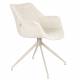 Lot de 2 Fauteuils Pivotants Doulton Vintage Beige Zuiver Sièges Assises de Table en Tissu Chiné et Métal 61x67x80cm