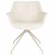 Lot de 2 Fauteuils Pivotants Doulton Vintage Beige Zuiver Sièges Assises de Table en Tissu Chiné et Métal 61x67x80cm