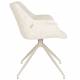 Lot de 2 Fauteuils Pivotants Doulton Vintage Beige Zuiver Sièges Assises de Table en Tissu Chiné et Métal 61x67x80cm