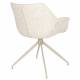 Lot de 2 Fauteuils Pivotants Doulton Vintage Beige Zuiver Sièges Assises de Table en Tissu Chiné et Métal 61x67x80cm