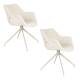 Lot de 2 Fauteuils Pivotants Doulton Vintage Beige Zuiver Sièges Assises de Table en Tissu Chiné et Métal 61x67x80cm