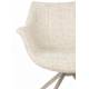 Lot de 2 Fauteuils Pivotants Doulton Vintage Beige Zuiver Sièges Assises de Table en Tissu Chiné et Métal 61x67x80cm