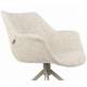 Lot de 2 Fauteuils Pivotants Doulton Vintage Beige Zuiver Sièges Assises de Table en Tissu Chiné et Métal 61x67x80cm