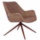 Fauteuil Vintage Doulton Zuiver Siège Pivotant Rouge Assise de Salon en Tissu et Acier 78,5x80,5x84,5cm