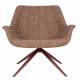 Fauteuil Vintage Doulton Zuiver Siège Pivotant Rouge Assise de Salon en Tissu et Acier 78,5x80,5x84,5cm