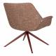 Fauteuil Vintage Doulton Zuiver Siège Pivotant Rouge Assise de Salon en Tissu et Acier 78,5x80,5x84,5cm