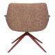 Fauteuil Vintage Doulton Zuiver Siège Pivotant Rouge Assise de Salon en Tissu et Acier 78,5x80,5x84,5cm