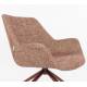 Fauteuil Vintage Doulton Zuiver Siège Pivotant Rouge Assise de Salon en Tissu et Acier 78,5x80,5x84,5cm