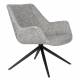 Fauteuil Vintage Doulton Zuiver Siège Pivotant Gris Assise de Salon en Tissu et Acier 78,5x80,5x84,5cm