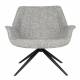 Fauteuil Vintage Doulton Zuiver Siège Pivotant Gris Assise de Salon en Tissu et Acier 78,5x80,5x84,5cm