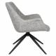Fauteuil Vintage Doulton Zuiver Siège Pivotant Gris Assise de Salon en Tissu et Acier 78,5x80,5x84,5cm