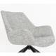 Fauteuil Vintage Doulton Zuiver Siège Pivotant Gris Assise de Salon en Tissu et Acier 78,5x80,5x84,5cm