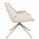 Fauteuil Vintage Doulton Zuiver Siège Pivotant Beige Assise de Salon en Tissu et Acier 78,5x80,5x84,5cm