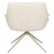 Fauteuil Vintage Doulton Zuiver Siège Pivotant Beige Assise de Salon en Tissu et Acier 78,5x80,5x84,5cm