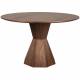 Table de Repas Lotus Zuiver Table de Salle à Manger Ronde Piètement Central Finition Noyer 75x120x120cm