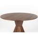Table de Repas Lotus Zuiver Table de Salle à Manger Ronde Piètement Central Finition Noyer 75x120x120cm