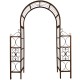 Harmonieuse Arche Simple Tuteur Arc à Rosiers Passage de Jardin en Acier Oxydé 50x191x244cm