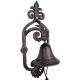 Cloche Murale en Fonte Patinée Marron Carillon d'Extérieur Clochette sur Crédence 12x17x39cm