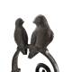 Cloche Oiseaux Carillon Murale en Fonte Patinée Marron Décoration de Jardin 9,5x15x23cm